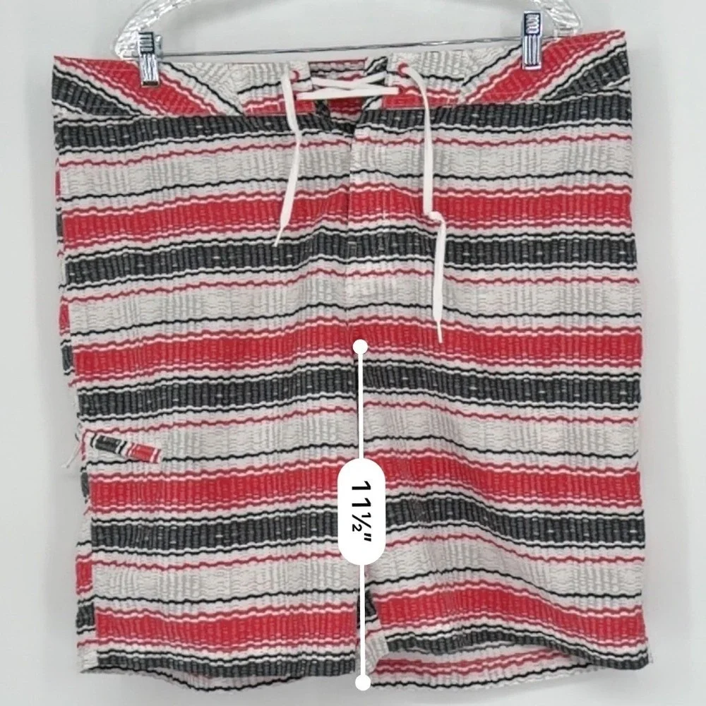 Columbia Omni Shield Swim Trunks Board Shorts Red Black White Stripe 38 48 99-19